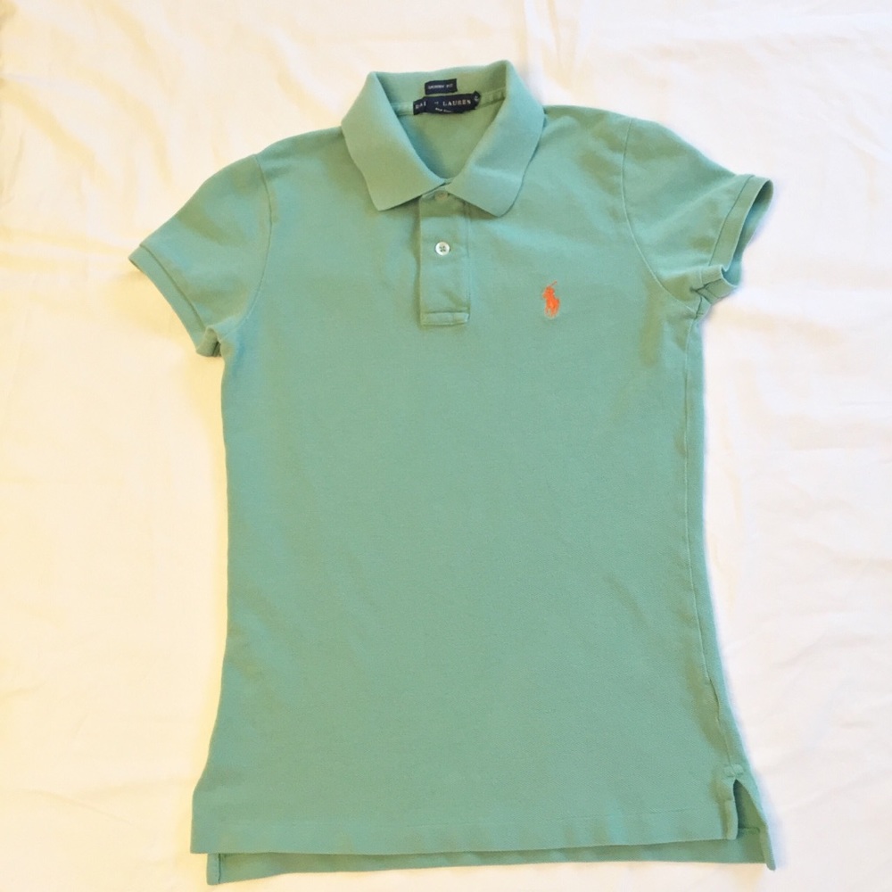 Ralph Lauren Sea Foam Green Skinny Polo Size S